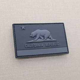 Subdued California CA State Flag PVC Blackout Morale Rubber Patch