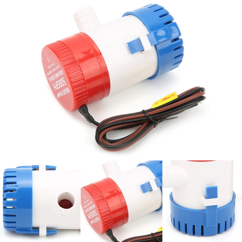 12V Blige Water Pump 3/4in Hose Outlet 500GPH Electric SemiOpen
