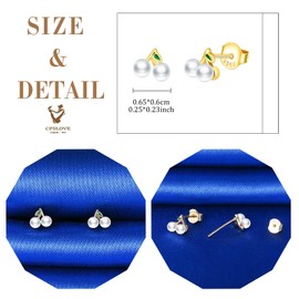 CPSLOVE Women's Pearl Earrings 925 Sterling Silver Creative Cherry Pearl Stud Earrings for Girls Jewellery, 2017, Pearl