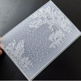WooYangFun 3D Merry Christmas Snow Forest Embossing Folder for Card Making Floral DIY Plastic Scrapbooking Photo Album Card Paper DIY Craft Decoration Template Mold