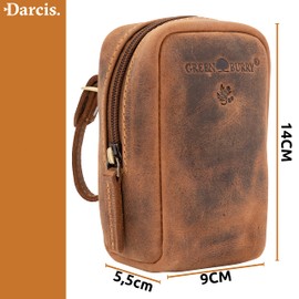Darcis Leather Bicycle Bag in Brown - Saddle Bag with 2 Loops - Durable and Robust Thanks to Our Cowhide Leather - Ideal Road Bike Bag - Vintage Style, light brown, vintage