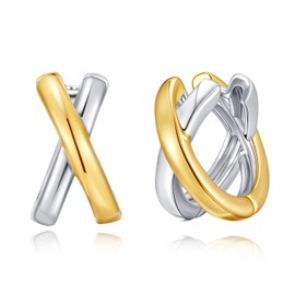 LILIE&WHITE Women's Earrings in Gold and Silver, Modern Design, Gold Plated and Silver Plated, Hypoallergenic, Never Fade, Gift Idea for Women