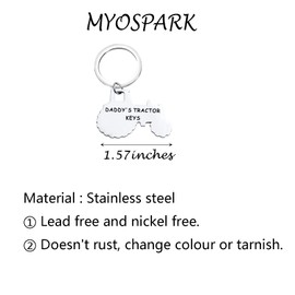 MYOSPARK Daddy's Tractor Keys Gifts Farm Tractor Keychain Tractor Shape Keyring Farming Gift for Dad Grandpa Uncle (CA Daddy's Tractor Key)