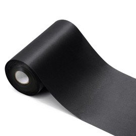 ADVcer - Cinta de satén negro de 6 pulgadas, rollo de cinta de tela sólida de 22 yardas de largo para decoración de Halloween, boda, cumpleaños, fiesta, envoltura de regalos, fabricación de lazos hechos a mano, marco de silla, manualidades, adornos para 
