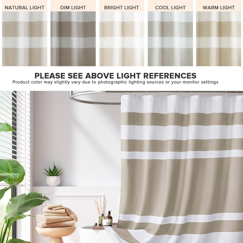 Madison Park Spa Waffle Shower Curtain 72x72 Taupe