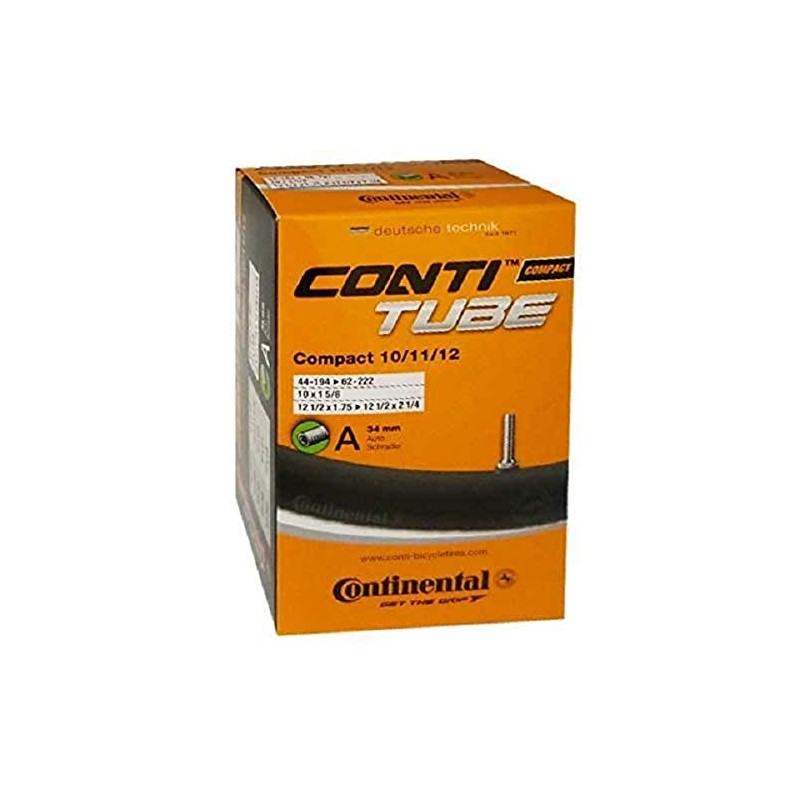 Continental Men's Compact Schrader Valve 34mm Inner Tube-Black, 12 Inch
