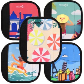 CM Pack of 5 Neoprene Luggage Handle Wrap Handle Grip Luggage Identifier for Travel Bag Luggage Suitcase (Summer Patterns - UMB (5 Pcs))