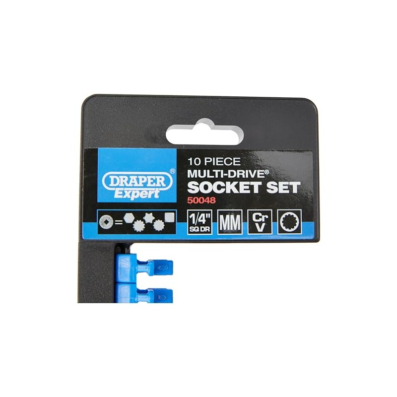 Draper 50048 1/4-Inch Metric Multi-Drive Deep Socket 10 Piece Set