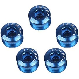 LANODO Bicycle Chainring Bolt Single M8x6mm Super Light Aluminum Alloy Bolts Fit for Road Bike, Mountain Bike, BMX, MTB 5-Piece Set