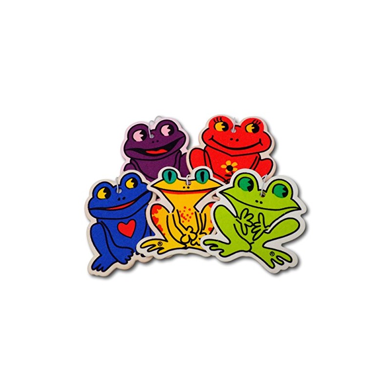 EPOSGEAR 5 Pack Assorted Frog Design Car Air Fresheners -