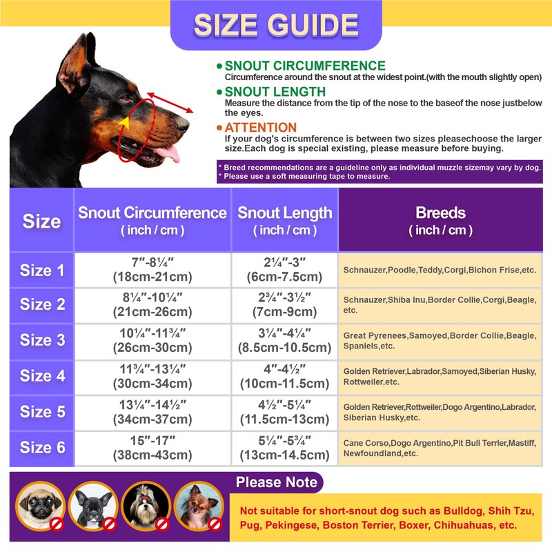 Dog Muzzle，Anti Biting and Stop Chewing，Drinking and Breath Free， Soft