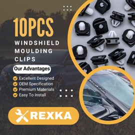 Rexka 10pcs A Pillar Trim Hardware Windshield Moulding Retaining Clips Compatible with Ford Explorer 2011-2019 BB5Z-78519R44-A BB5Z78519R44A