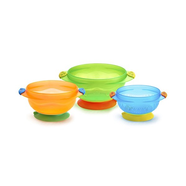 Munchkin Stay Put Suction Bowl, 3 Pack