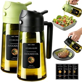 Poshetion 2 in 1 Olive Oil Sprayer - Light-Proof Glass Dispenser