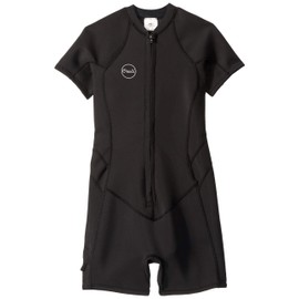 O'Neill Wetsuits Women's Bahia 2/1mm Full Zip Short Sleeve Spring, Black/Black/Black, Size 12