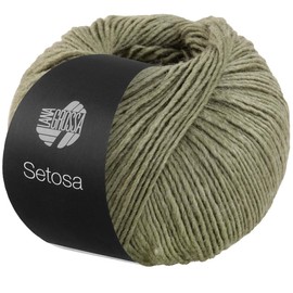 LANA GROSSA Setosa Shimmering Wick Yarn Made of Silk and Merino Wool, Hand Knitting Yarn Made of 65% Virgin Wool (Superfine) and 35% Silk, 50 g Wool for Knitting and Crocheting, 150 m Yarn