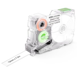 SUPVAN G15M Continuous Label Tape, Thermal Multi-Purpose Labels for Home, School, Office, 12mm x 7.5m(White)