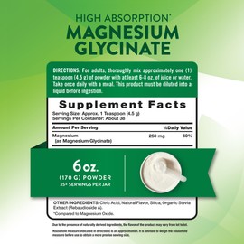 Nature's Truth Magnesium Glycinate Powder | 6 oz | Lemon Flavor | High Absorption | Vegan, Non-GMO, Gluten Free Supplement