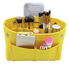 dyhngnfc Bag-in-Bag, Felt Inner Bag, Lightweight, Bag, Pouch, Women's, Organizes Your Bag, Bag in Bag, 10.2 x 6.3 x 3.9 inches (26 x 16 x 10 cm), Yellow