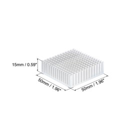 MECCANIXITY 1Pcs 50x50x15mm Heatsink Aluminum Radiator Heat Sink Cooling with Thermal Blue Sticker for Chip CPU, Power Transistor, FET, IC, Power Amplifier,White