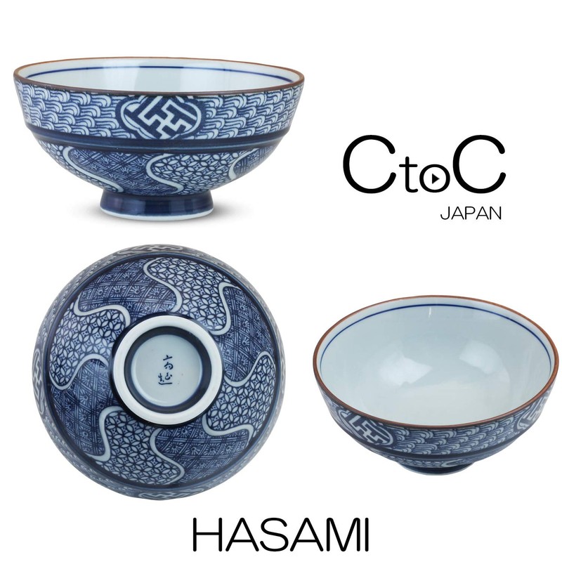 Ctoc Japan 173045 Rice Bowl, Blue, Φ4.6 x 2.3 inches