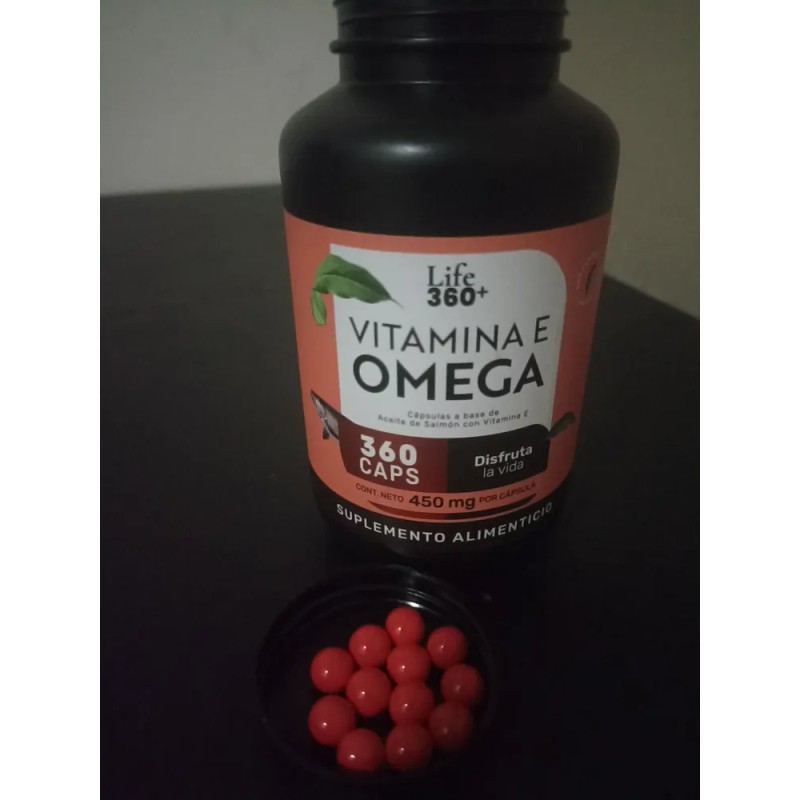 Life360+ Vitamina E Omega Pote 180 Cápsulas de Aceite de