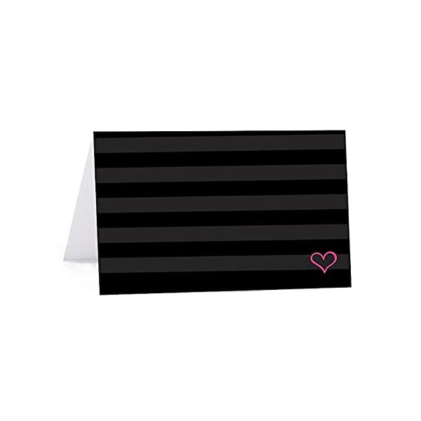 Andaz Press Modern Black and White Stripes Wedding Collection, Printable Small Table Tent Place Cards, 20-Pack