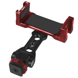 M-REMOTE Phone Metal 360° Rotates Tripod Mount Universal Smartphone Mount Adapter with 2 Cold Shoe, Cell Phone Clip Clamp Holder (HJS-001R)