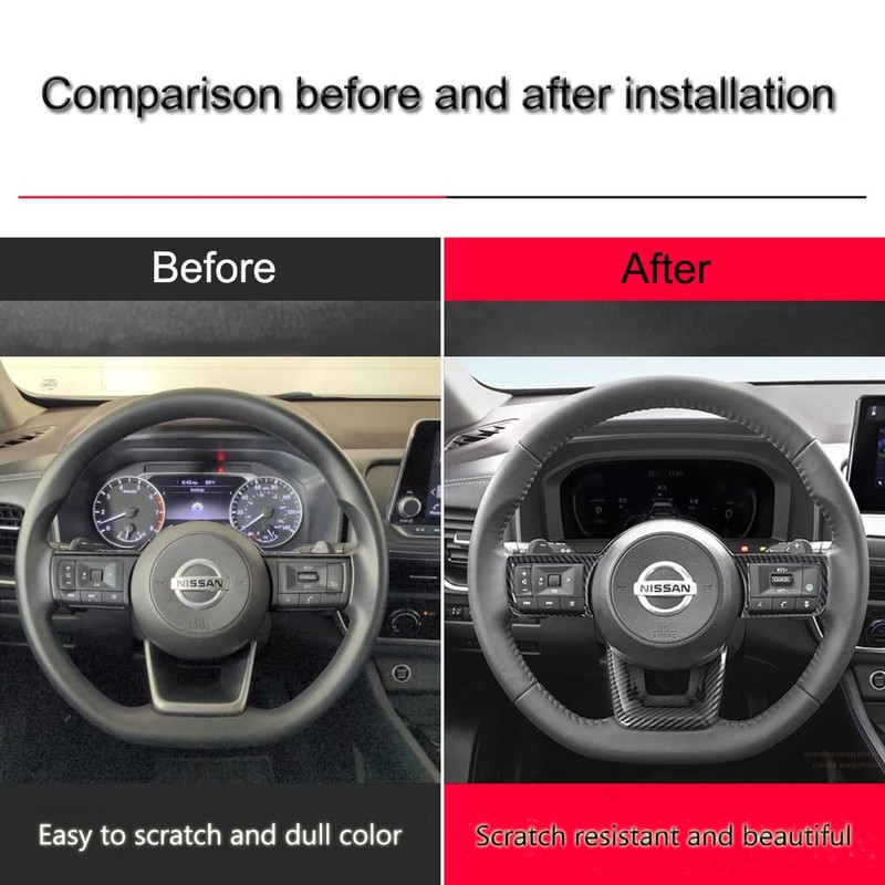 XITER 2PCS ABS Carbon Fiber Style Steering wheel cover Panel