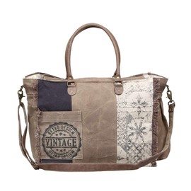 Myra Bag Retro Upcycled Canvas Weekender Bag S-1200