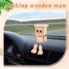 Zhaoyao Shaking Wooden Man for Car Dashboard with 12 Magnetic