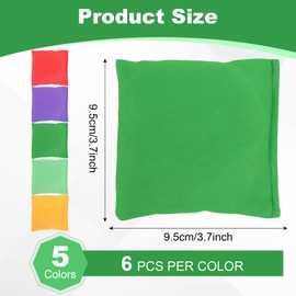 LOLYSIC 30PCS Bean Bags for Tossing, 3.7 x 3.7 Inch Colorful Polyester Small Bean Bag, Tossing Beanbag for Hand Toss Game Family Fun Outdoor Sports Supply for Boys Girls