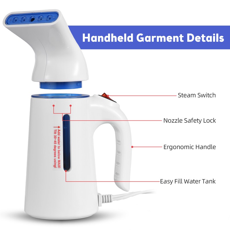 Portable Handheld Garment Steamer 120ml Capacity 700W Auto Shut-Off Steamer