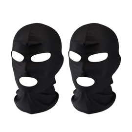 FunnAura 2 Pcs Full Cover Hood Mask, Open Mouth Ice Silk Black Balaclavas for Men Women Racing Ski Motorbike Motorcycle