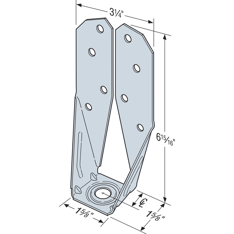 Simpson Strong-Tie DTT2Z-R2 DTT ZMAX Galvanized Deck Tension Tie for