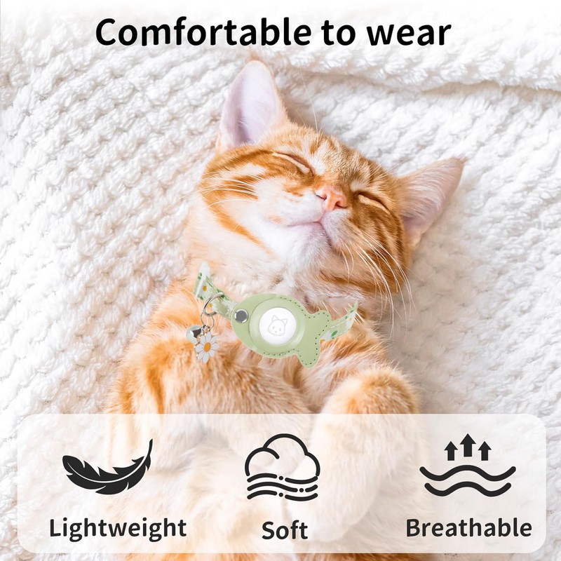 Cat Collar, Breakaway Tracker Kitten Collars Adjustable Buckle, Bells &