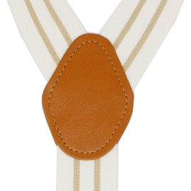 Doloise Men's Suspender Wide Adjustable and Elastic Braces Y Shape with Very Strong Hooks-Heavy Duty (Cream)