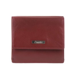 Esquire Seniors Wallet Wide Card Slots Large Coin Compartment Emergency ID Shopping Chip Leather Red Wallet Purse, red
