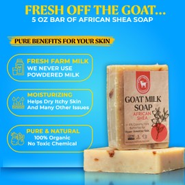 Honey Sweetie Acres Fresh Off The Goat All Natural Moisturizing 5 Oz Bar Of Handmade African Shea Goat Milk Soap