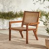 Walker Edison Modern Rattan and Wood Patio Accent Chair, 31