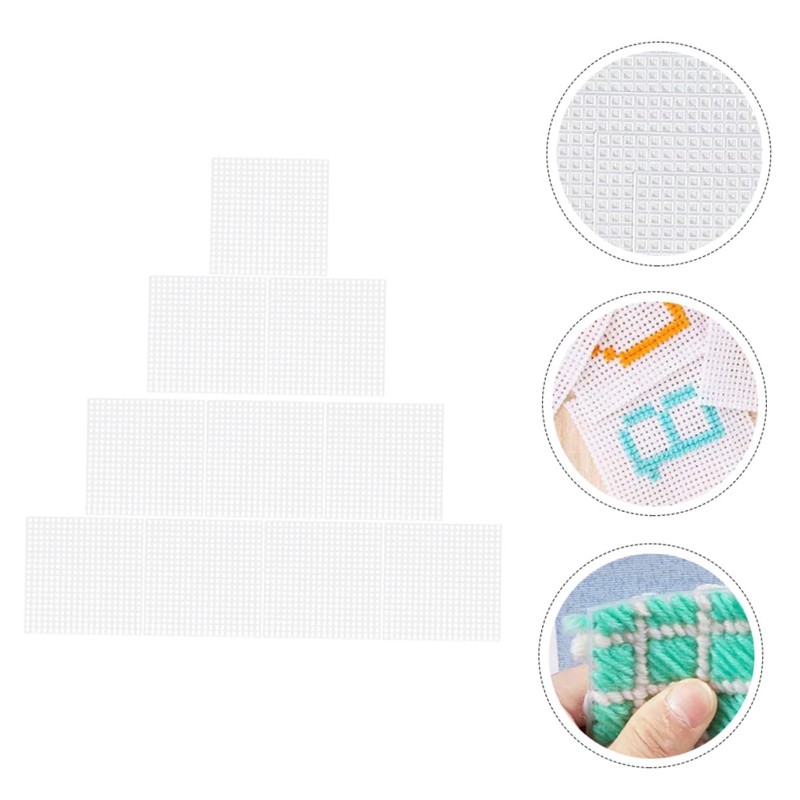 Gadpiparty 20pcs Cross Stitch Mesh Canvas Sheets for Embroidery DIY