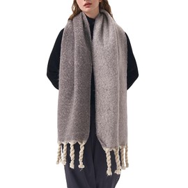 Yoawdats Women Winter Warm Scarf Elegant Double Sided Two Color Twists Tasseled Shawl Wrap Oversized Soft Scarves Fall Gifts
