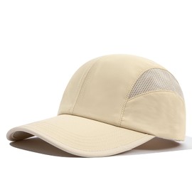 Clakllie Quick-Drying Baseball Cap Summer Baseball Cap Men Women Breathable Mesh Trucker Cap Quick Dry Sports Caps UV Protection Running Cap Sun Hat, CDGE-DCP2403-Beige