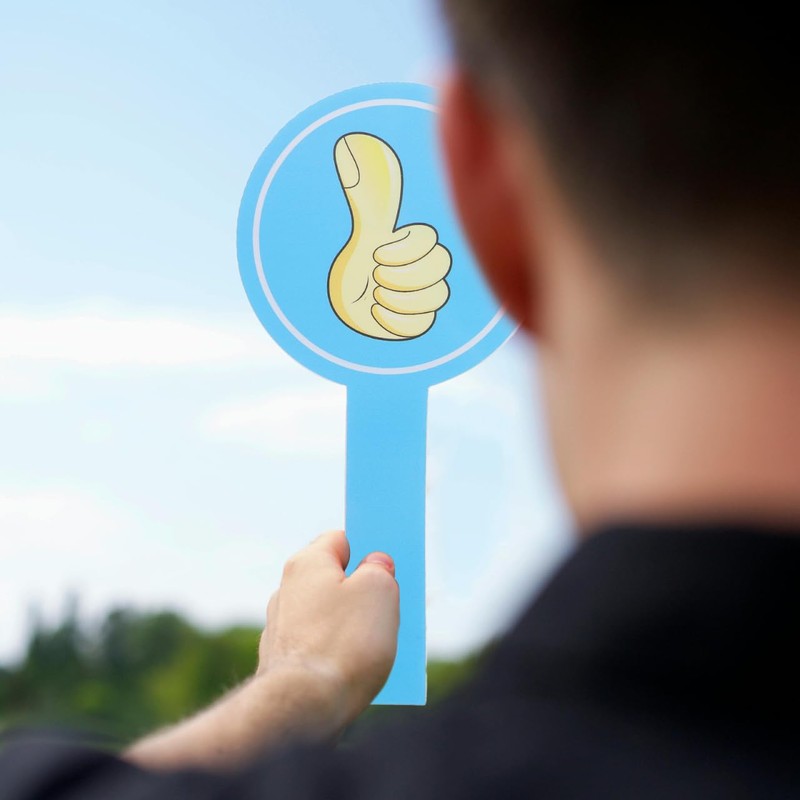 Gatuida Pack of 4 Thumb High Voting Paddles for Interactive