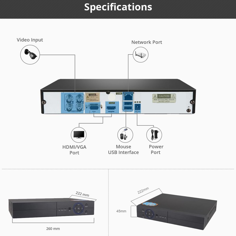 16CH 1080P Lite 5-in-1 HD Analog Hybrid DVR&NVR Support 1080P