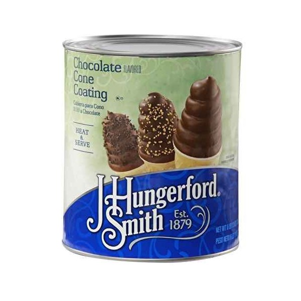 J Hungerford Smith Chocolate Cone Coating Heat And Serve, 109 Oz Can, 6 Pack