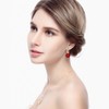 Merdia Charming Earrings Drop Simulated Pearl Hook 12MM Red Earrings