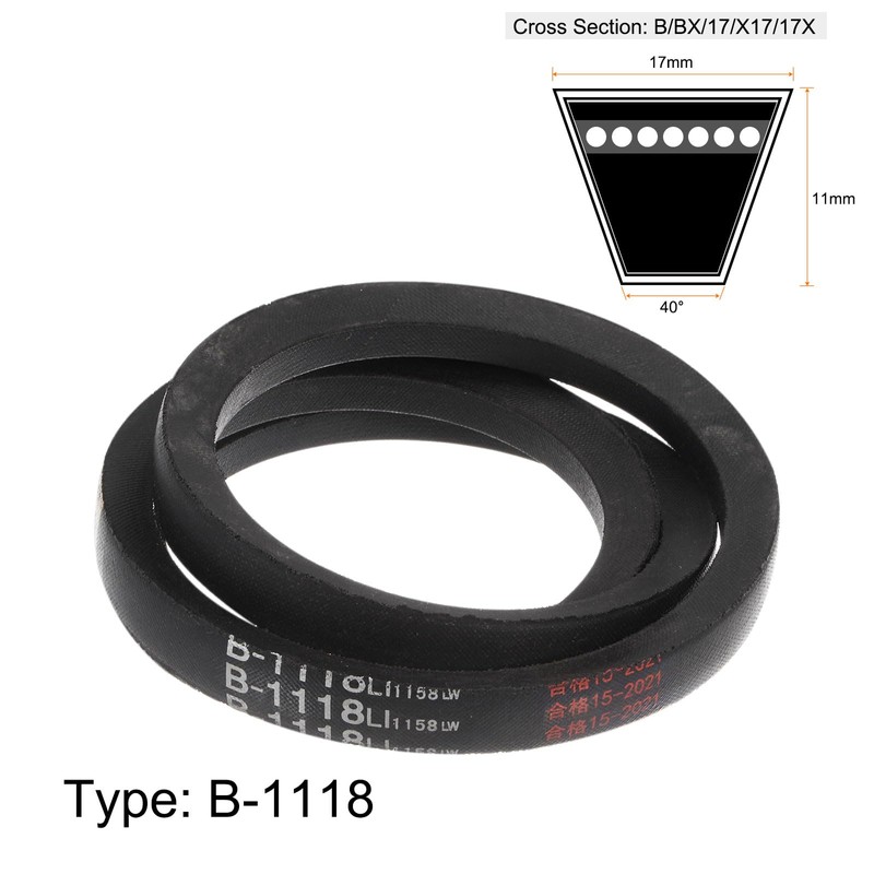 sourcing map B-1118 V-Belt Drive Belt 1118 mm Inner Circumference