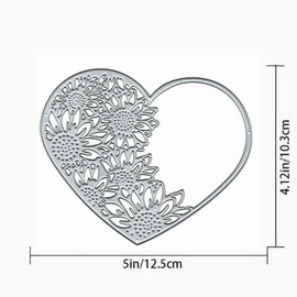 Christmas Flowers Heart Metal Die Cuts,Valentine's Day Love Heart Sunflower Cutting Dies Cut Stencils DIY Scrapbooking Decorative Embossing Paper Scrapbooking Card Making