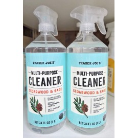 Trader Joe's Multi-Purpose Cleaner Cedarwood & Sage 34fl oz 1L (2 Bottles)